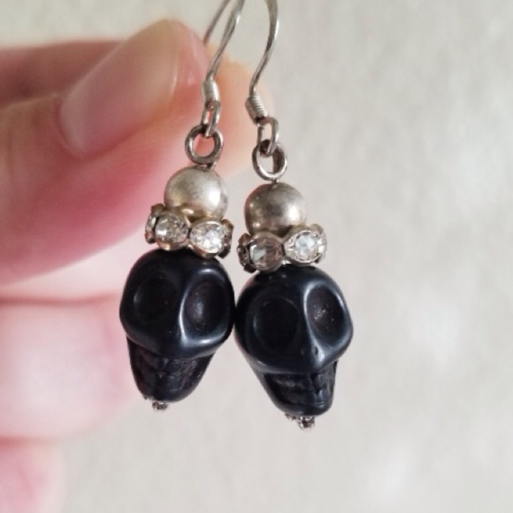 Black Skull Earrings